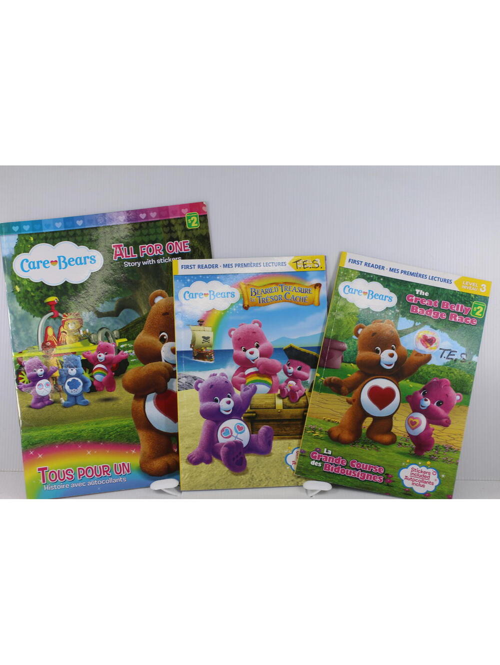 Care Bears First Reader Books Set - Level 2 and 3 set of 3 magazine colored game